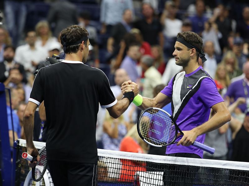 Roger Federer (L) and Grigor Dimitrov also have ranking points to defend from 2019.