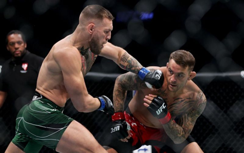 Conor McGregor (left); Dustin Poirier (right)