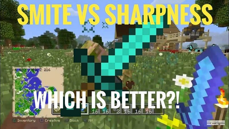 Smite vs Sharpness Which is better? (Image via TheMrwright1 on Youtube)