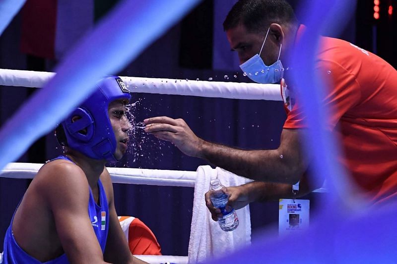 An Indian boxer at the ASBC Youth and Junior Championship.