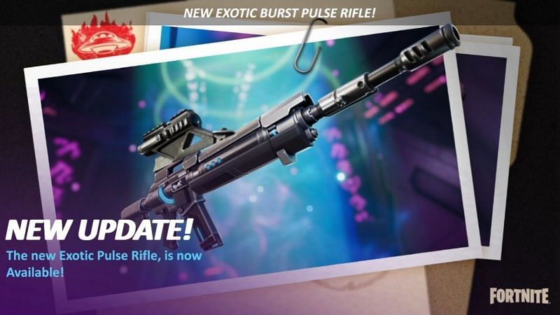 New Exotic Pulse Rifle in Fortnite update 17.40 (Image via BenPlays/YouTube)