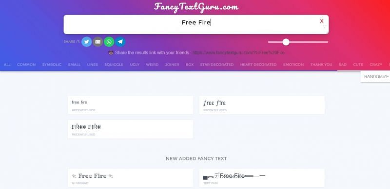 fancytextguru.com is one of the websites that the players can utilize (Image via FancyTextGuru)