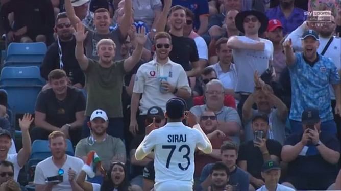 [Watch] Mohammed Siraj gestures "1-0" to English crowd trolling him for India's performance