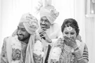 Wedding Photo of Hardik pandya's brother Krunal Pandya and Pankhuri sharma with Hardik Pandya