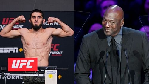 Islam Makhachev (left) and Michael Jordan (right)