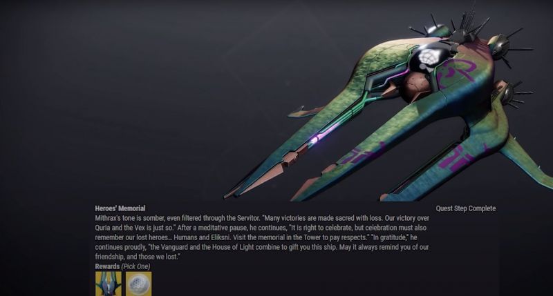 The Destiny 2 Season of the Splicer Exotic Ship (Image via r/RaidSecrets)