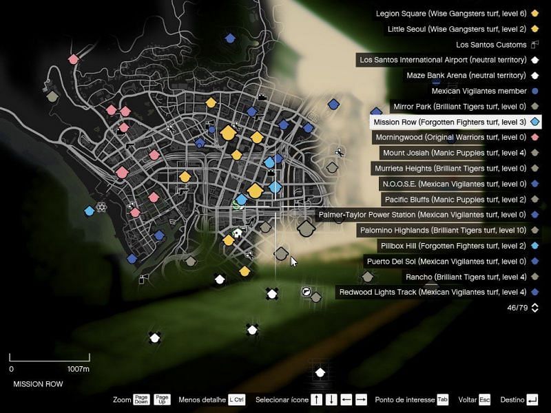 Gang territories on the map (image via gta5mods.com)
