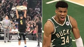 NBA star Giannis Antetokounmpo spotted backstage with two top AEW stars after Dynamite