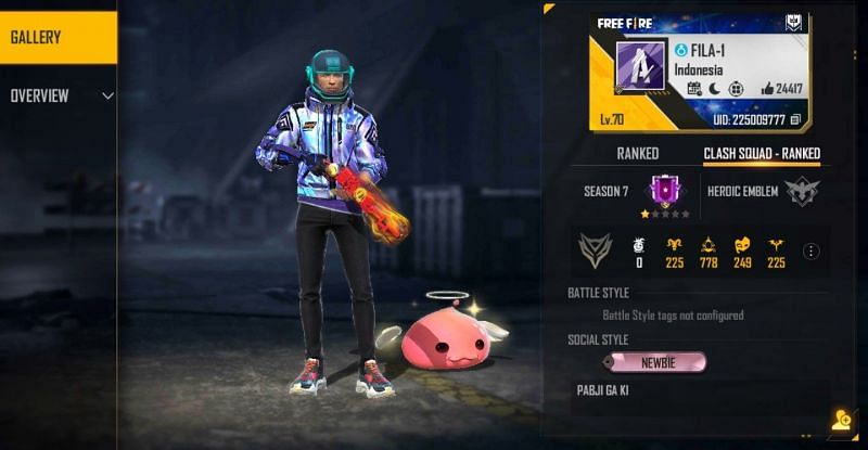 Frontal Gaming&#039;s Free Fire ID details (Image via Free Fire)