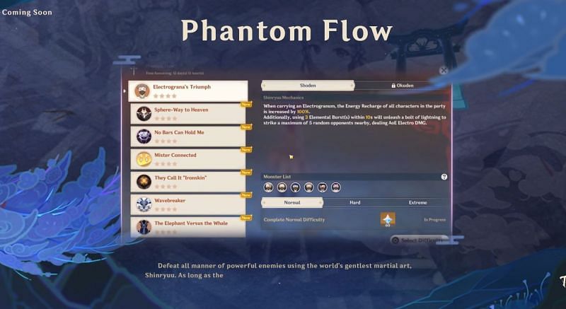 Seven challenges in Phantom Flow event (Image via Genshin Impact)