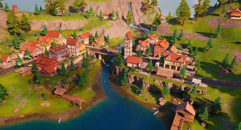 Fortnite leak reveals Misty Meadows will be destroyed (Image via Sportskeeda)