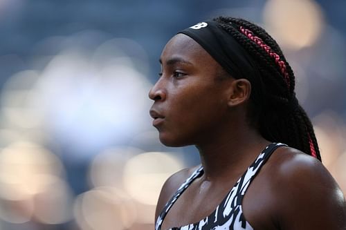 Coco Gauff in action at the 2021 US Open