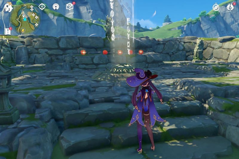 This is where the statues are located for the next fragment in The Chi of Yore quest (Image via Sportskeeda)