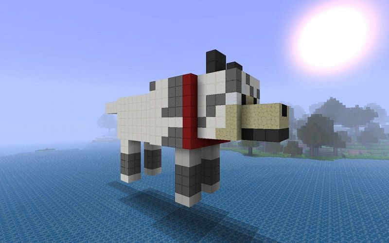 A statue of a wolf (Image via planetminecraft)
