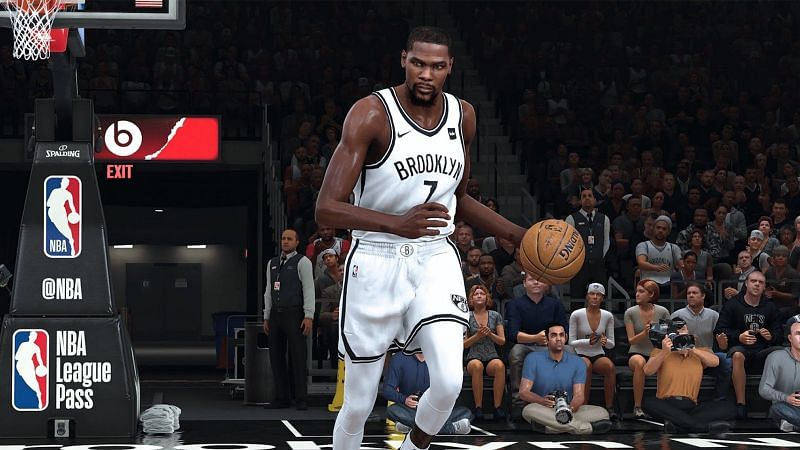 Kevin Durant with the Brooklyn Nets in NBA 2K20 [Source: Athletes Creative Trap]