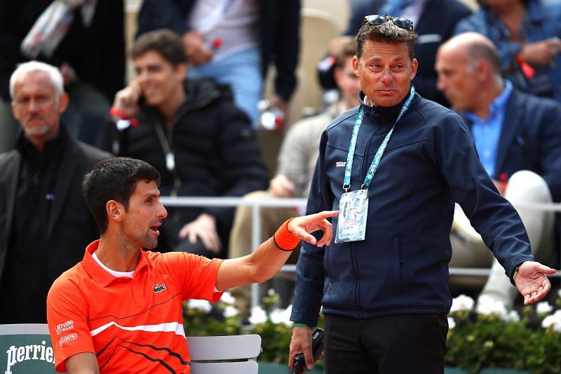 Novak Djokovic during the 2019 French Open