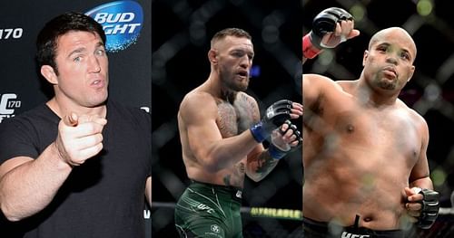 Chael Sonnen (left), Conor McGregor (center, Daniel Cormier (right)