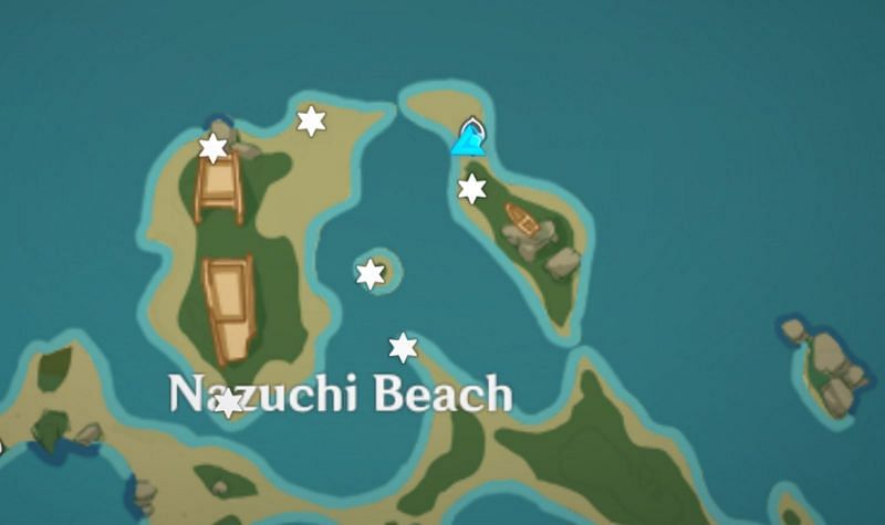 The locations for Treasure Area 2 (Image via Sportskeeda)