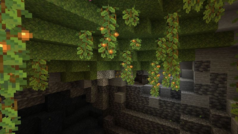 Lush cave in Experimental Snapshot 2 (Image via Minecraft)