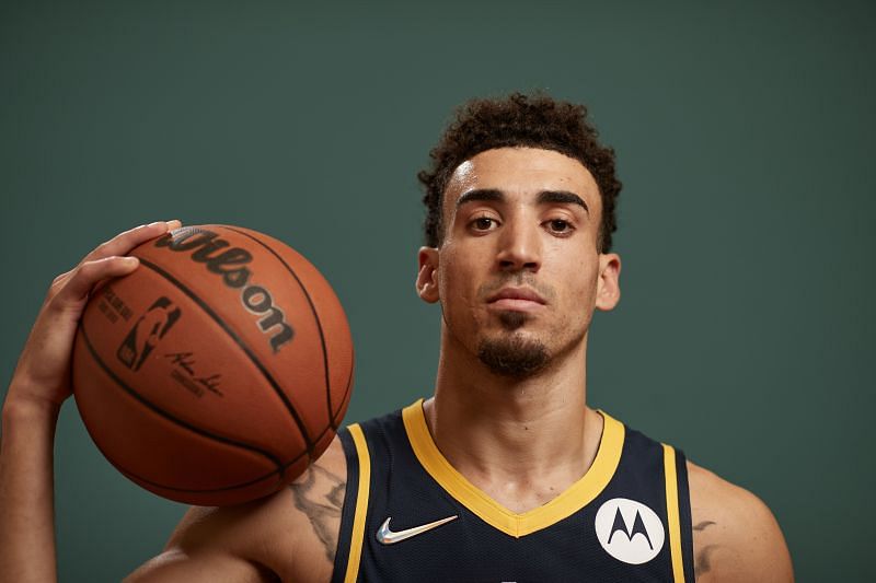 Chris Duarte #3 poses for a photo during the 2021 NBA Rookie Photo Shoot