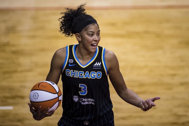 Candace Parker of the Chicago Sky will be the first female athlete on the cover of NBA 2K