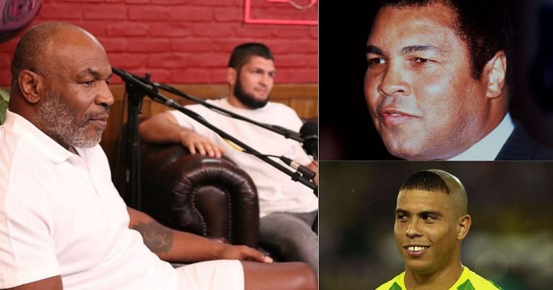 Mike Tyson (far left) and Khabib Nurmagomedov (second from left), Muhammad Ali (top right), Ronaldo Nazario (bottom right) [Left Image Courtesy: @khabib_nurmagomedov on Instagram]