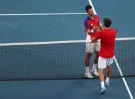 Novak Djokovic and Pablo Carreno Busta at the Tokyo Olympics
