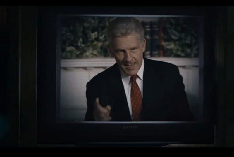 A re-enactment of Bill Clinton&#039;s address to the Scandal (Image via FX)
