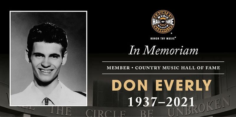 Don Everly, who recently passed away at the age of 84 (Image via Twitter/countrymusichof)