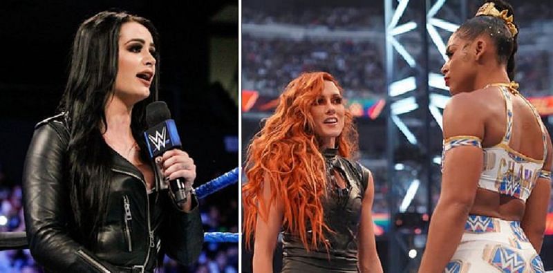 Paige; Becky Lynch and Bianca Belair