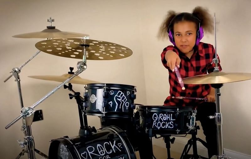Nandi Bushell is a 11-year-old drumming prodigy from the UK (Image via Getty Images)