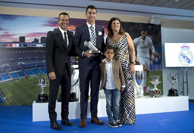 Jorge Mendes(l) has been Cristiano Ronaldo&#039;s agent since the superstar was just a young boy