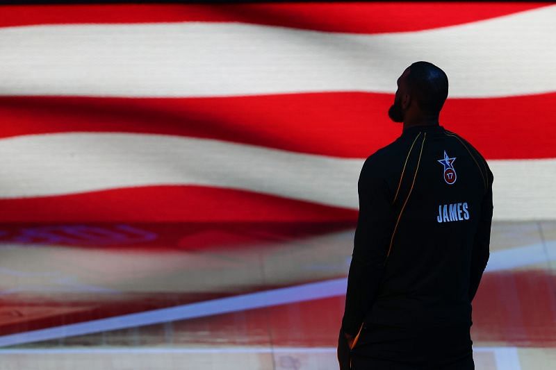 LeBron James during the 2021 NBA All-Star Game.