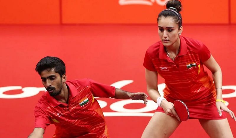 Indian table tennis mixed doubles duo G Sathiyan and Manika Batra
