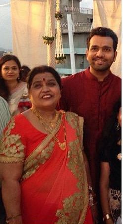 Rohit Sharma with his mother