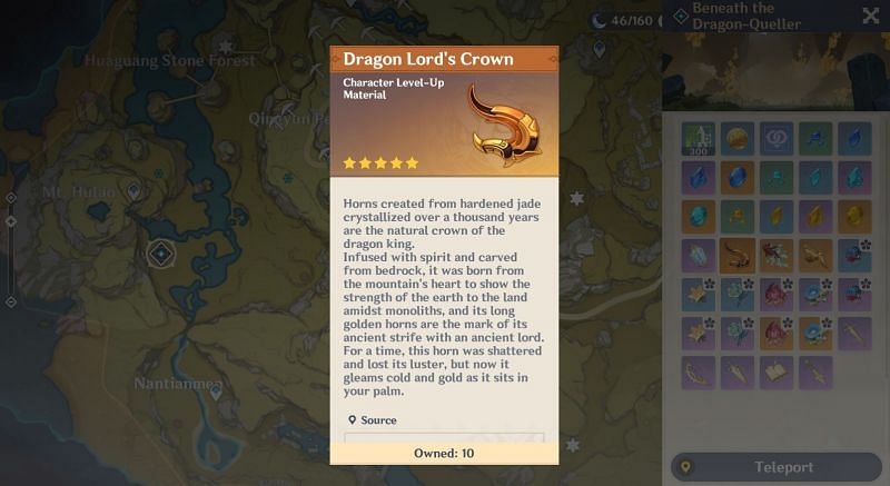 Dragon Lord&#039;s Crown, Azhdaha&#039;s unique drops (Image via Genshin Impact)