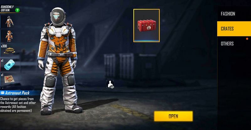 Users stand a chance to obtain Astronaut or Spacefarer after opening the crate (Image via Free Fire)