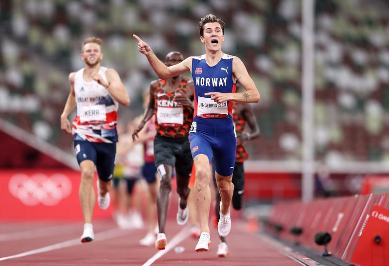 Norwegian Jakob Ingebrigtsen wins the men's 1500m at the Tokyo Olympics