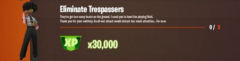 &quot;Eliminate Trespassers&quot; in Fortnite week 9 Legendary challenge (Image via XTigerHyperX)