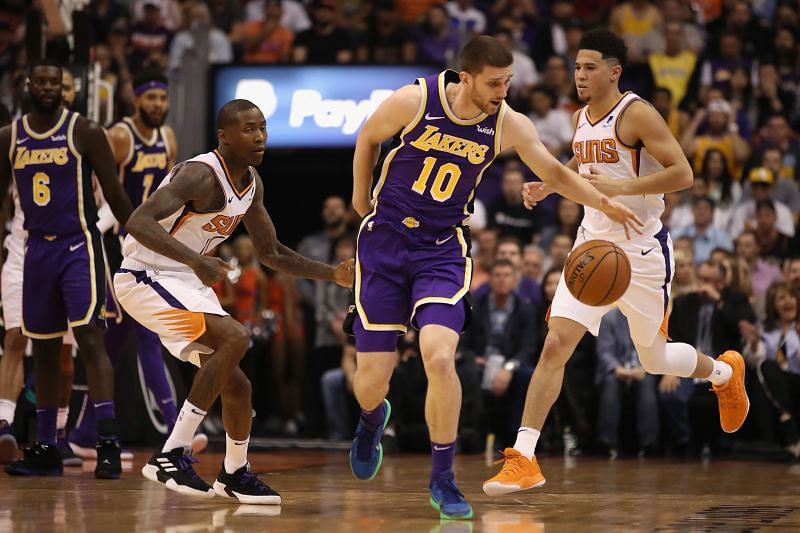 Sviatoslav Mykhailiuk #10 played for the LA Lakers in his rookie season
