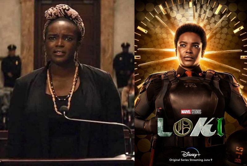 Wunmi Mosaku in &quot;Batman V Superman,&quot; and in &quot;Loki.&quot; (Image via: Warner Bros./ DC, and Marvel Studios)