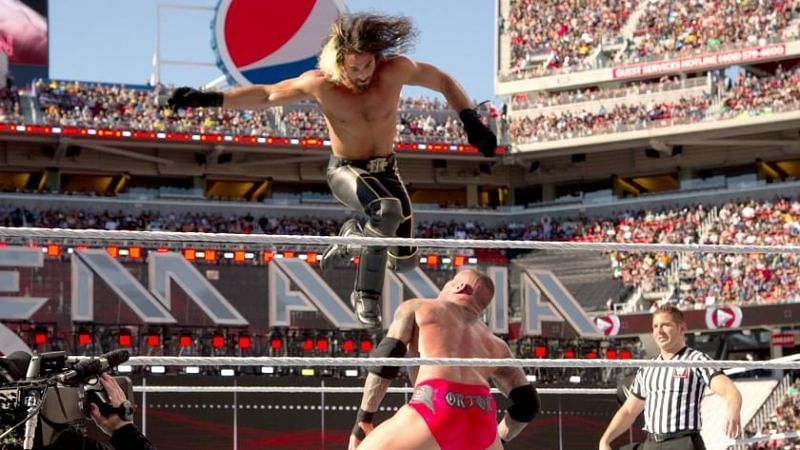 Randy Orton&#039;s RKO on Seth Rollins at WrestleMania 31