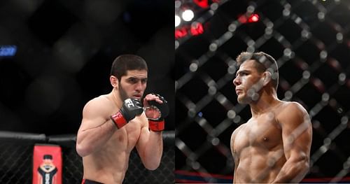 Islam Makhachev (left), Rafael dos Anjos (right)