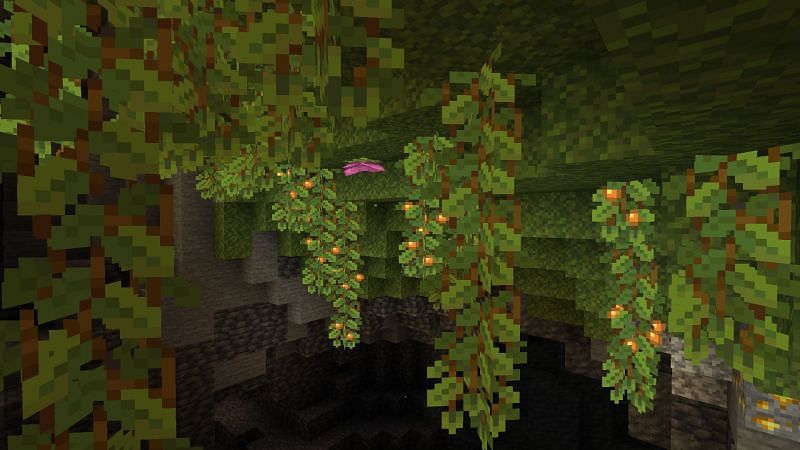 Lush cave biomes can be found in experimental snapshots (Image via Minecraft)