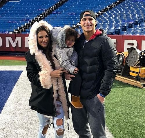 Jordan Poyer, of the Buffalo Bills, seen here with his wife Rachel Bush (Picture Credit: Instagram)