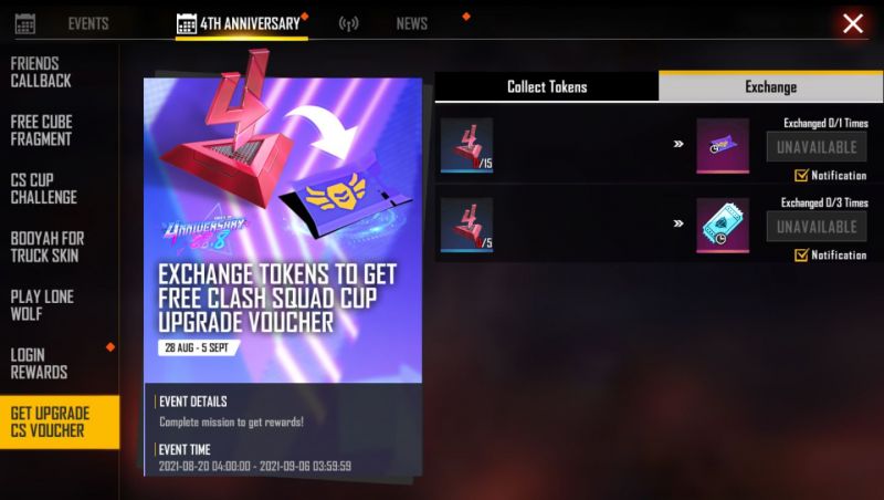 The Clash Squad Cup can be exchanged using 15 Red Anniversary Tokens (Image via Free Fire)