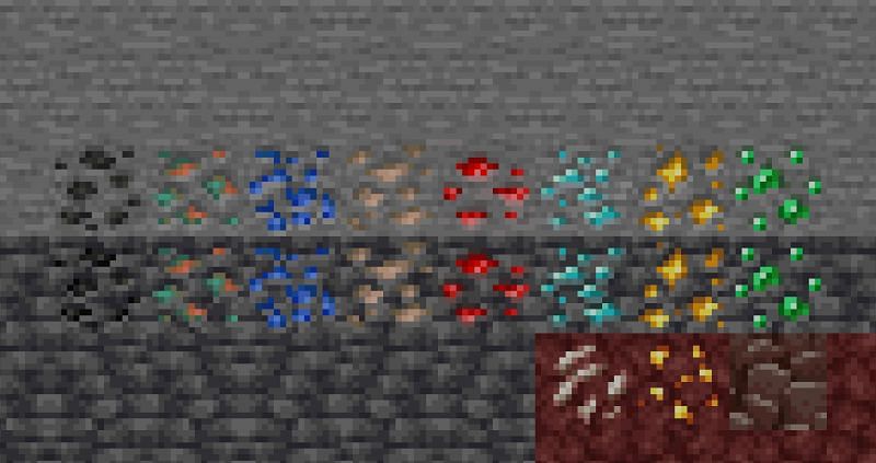 Minecraft ores (Image via Minecraft Wiki)