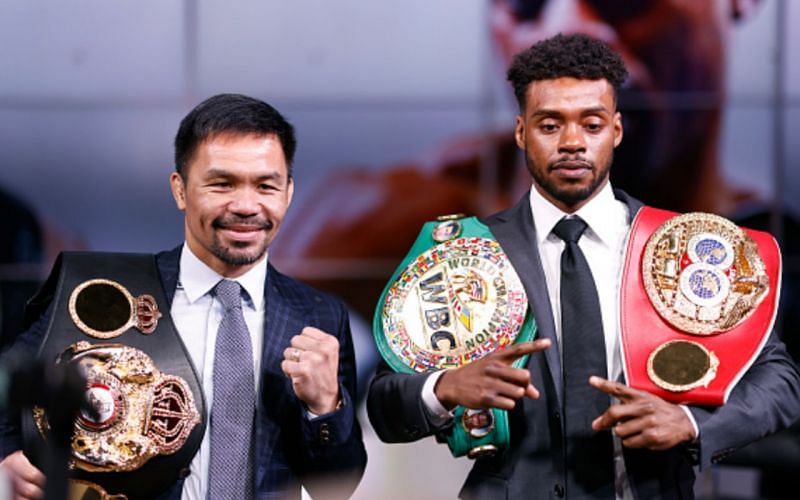 Manny Pacquiao (left); Errol Spence (right)