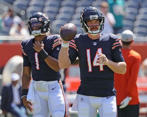 Andy Dalton & Justin Fields - Miami Dolphins v Chicago Bears