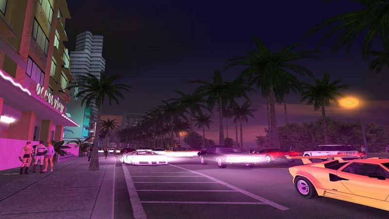 Some parts of GTA Vice City are quite colorful (Image via Rockstar Games)